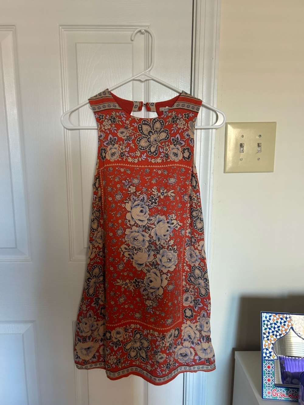 Ecoté Shift Dress in Coral Orange